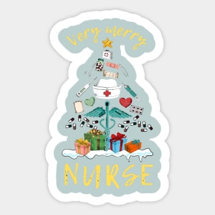 Very Merry Nurse Sticker